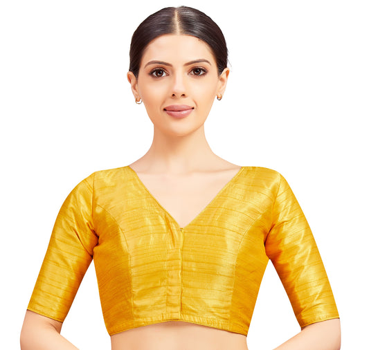 Women's Yellow Raw silk Blouse (Design 2721)