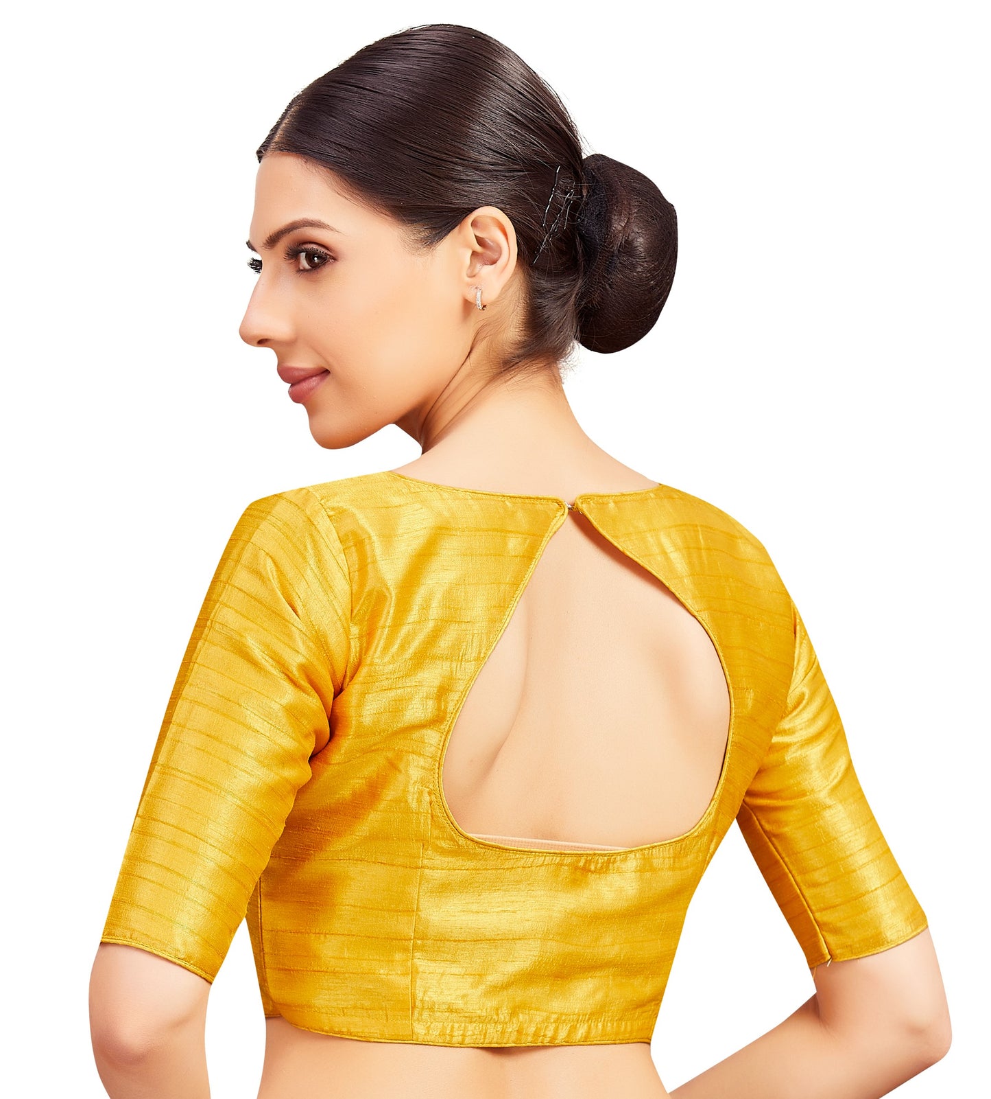 Women's Yellow Raw silk Blouse (Design 2721)