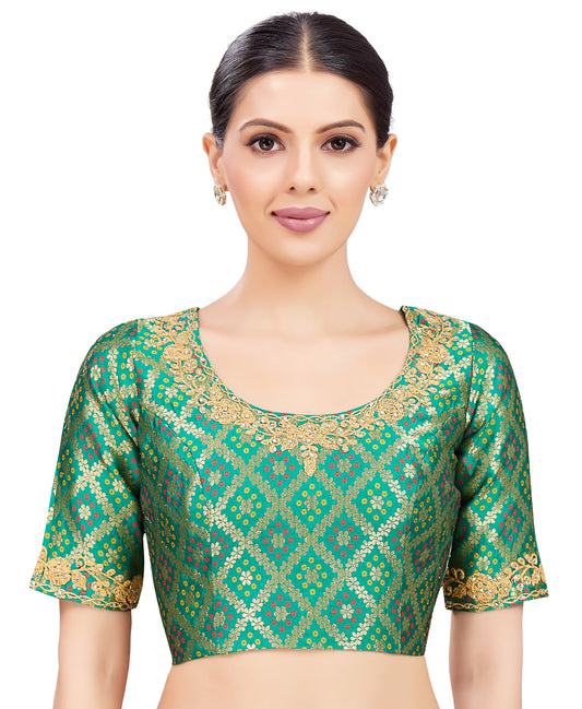 Studio Shringaar Women's Green Blouse (Design 2729)
