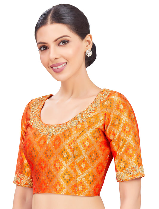 Studio Shringaar Women's Orange Blouse (Design 2729)