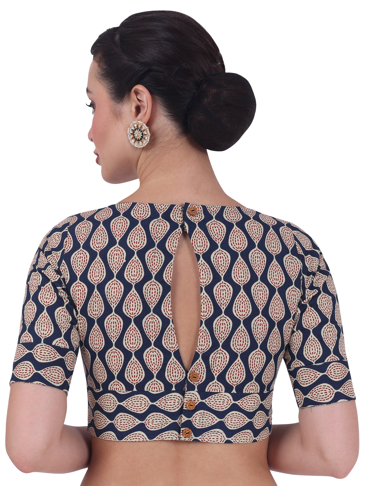 Studio Shringaar Women's Navy Blue Readymade Blouse (Design 2730)
