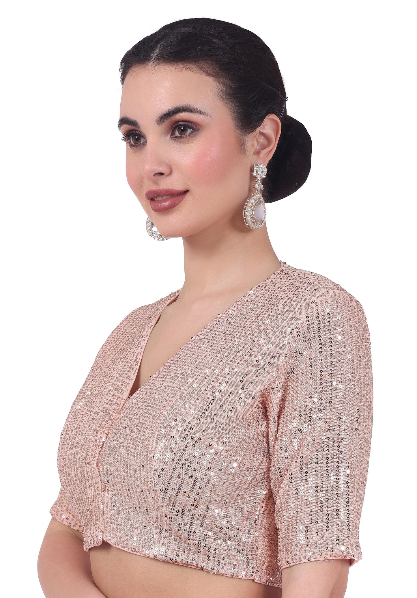 Studio Shringaar Women's Peach Blouse (Design 2736)