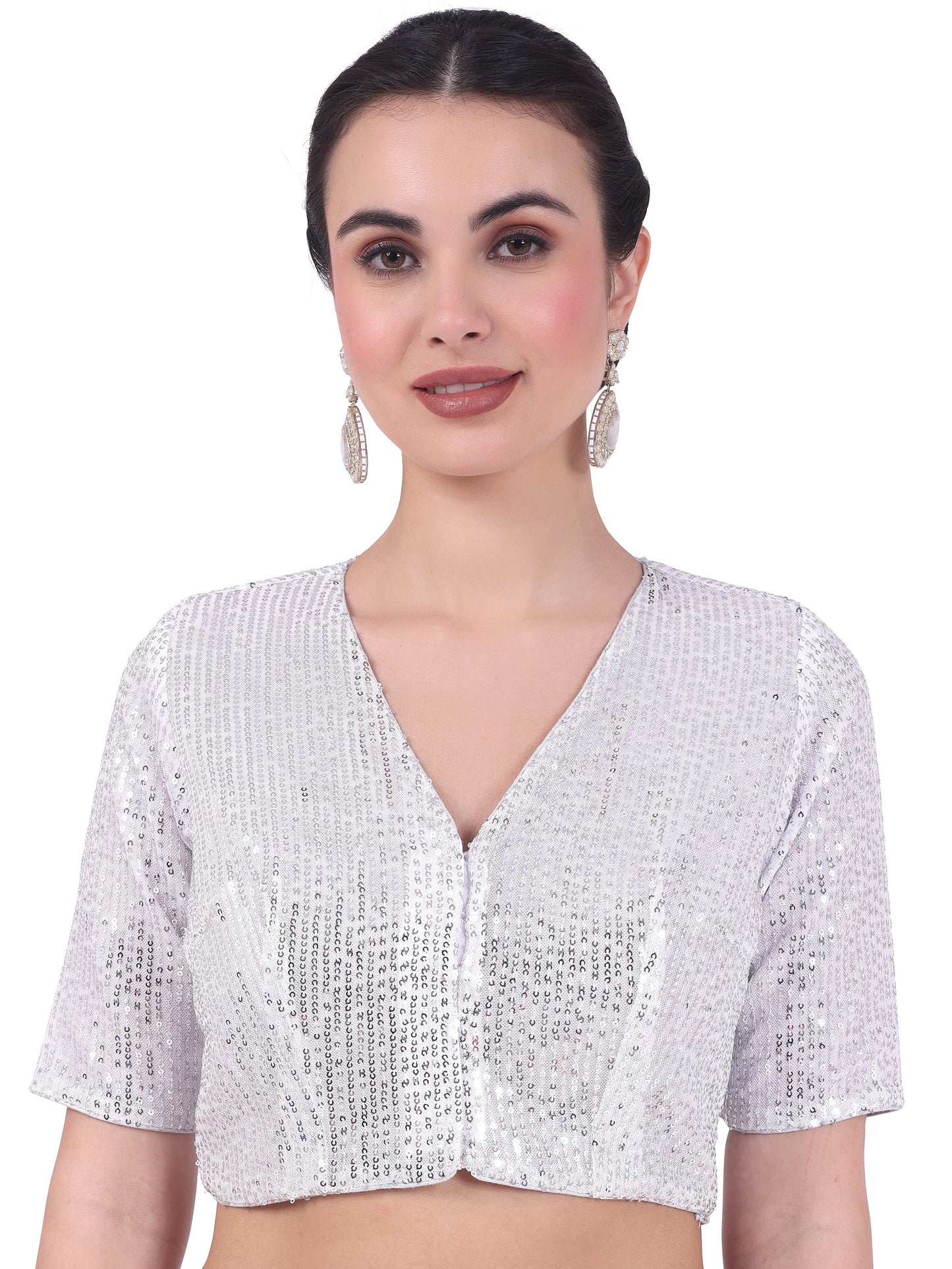 Studio Shringaar Women's Silver Blouse (Design 2736)