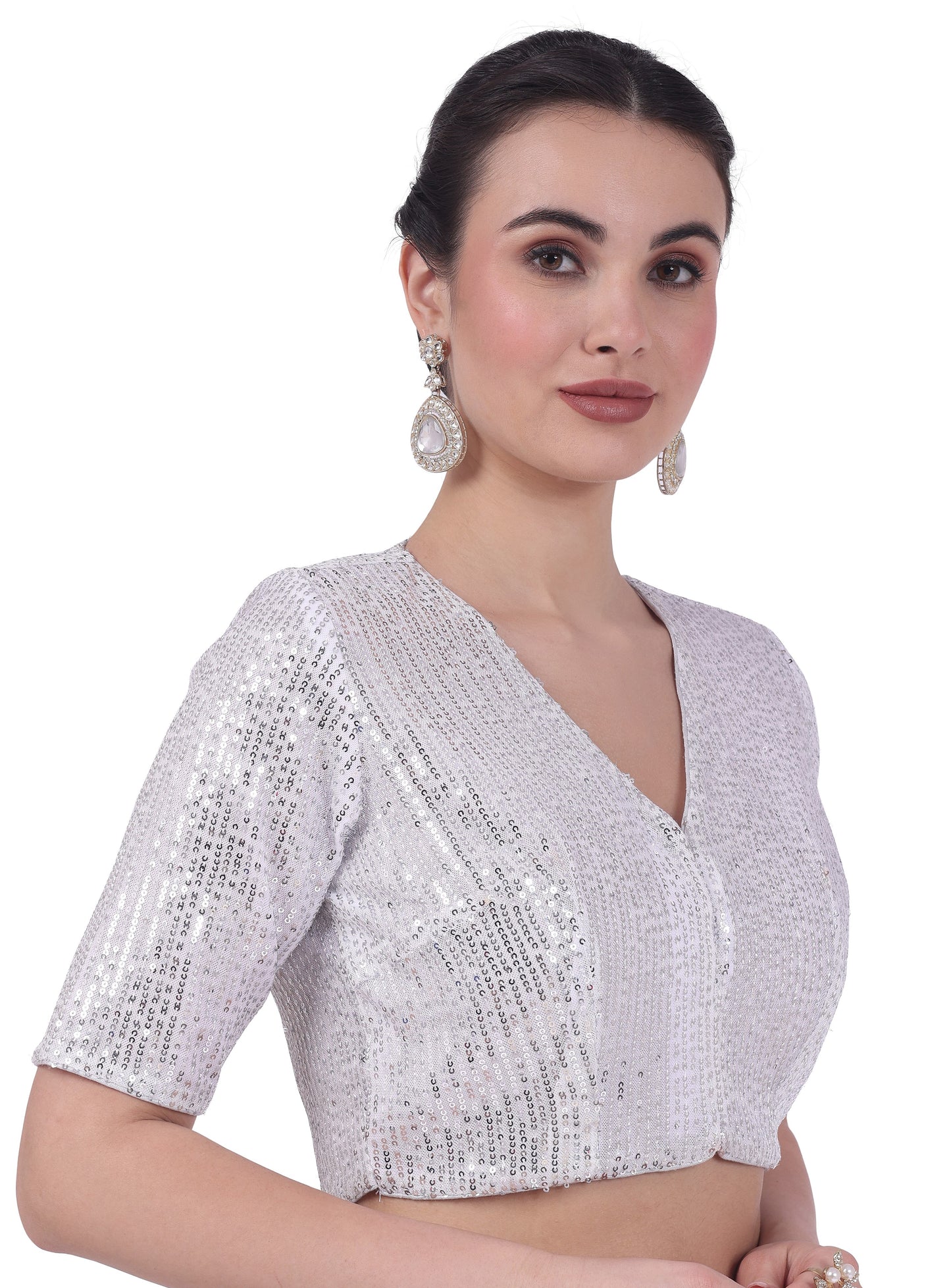 Studio Shringaar Women's Silver Blouse (Design 2736)