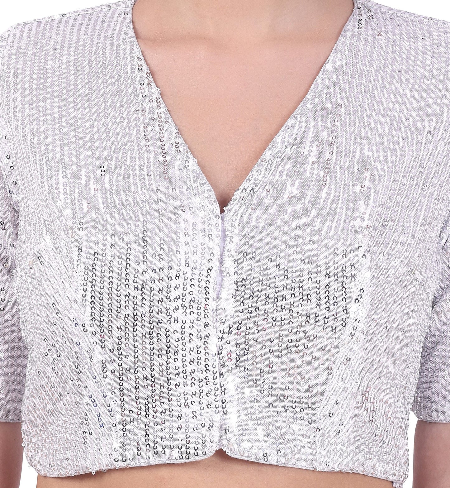 Studio Shringaar Women's Silver Blouse (Design 2736)
