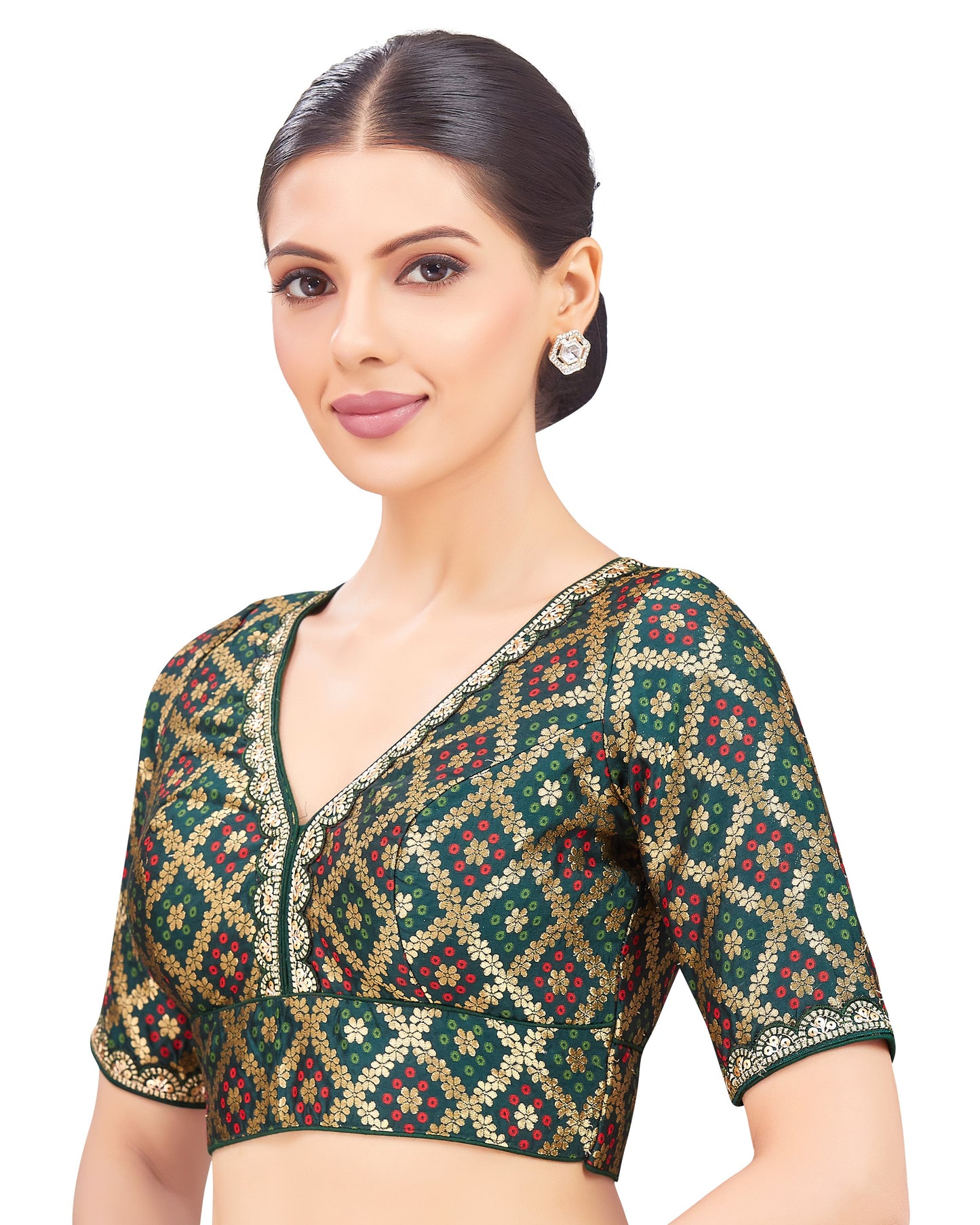 Studio Shringaar Women's Green Blouse (Design 2740)