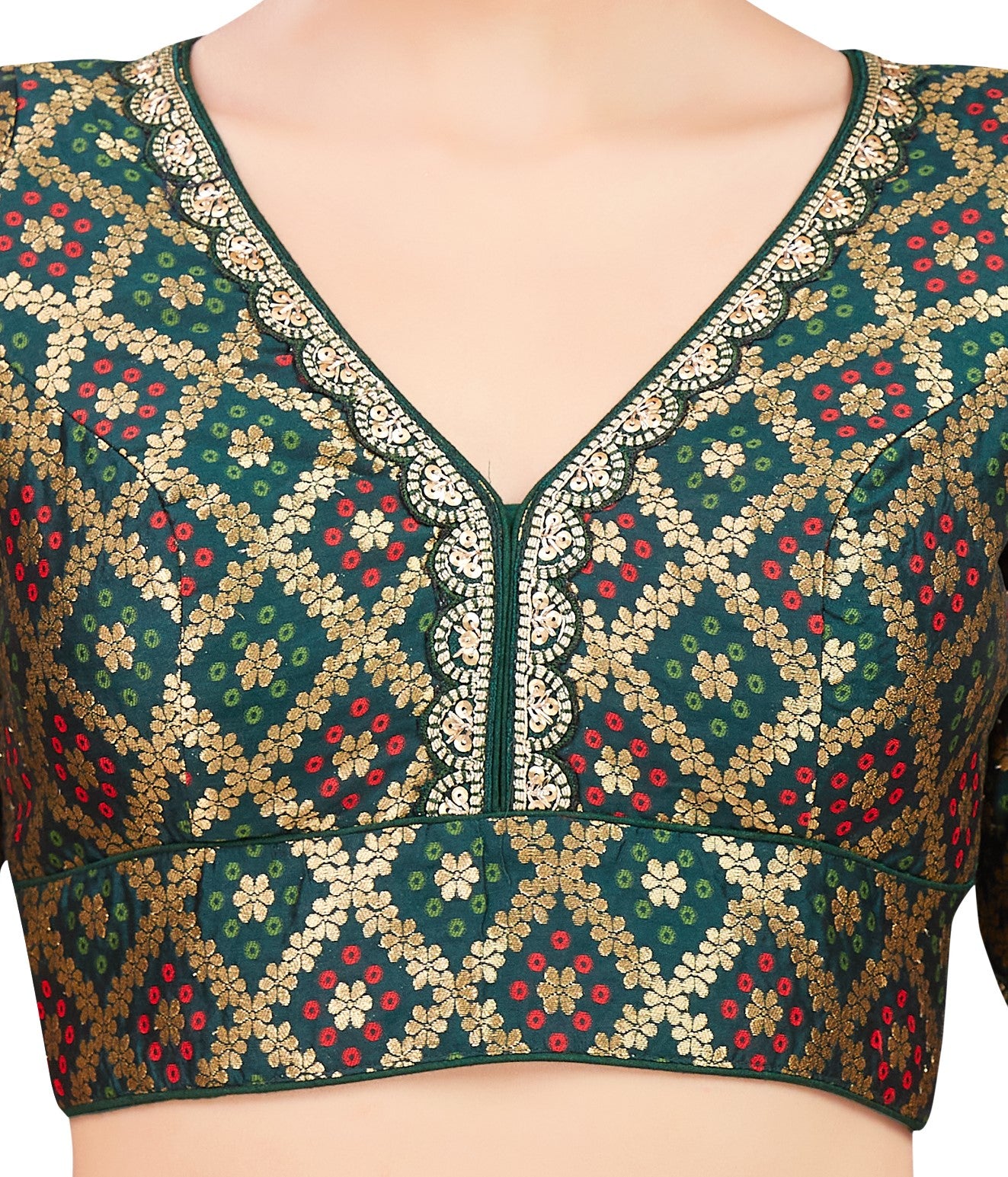 Studio Shringaar Women's Green Blouse (Design 2740)