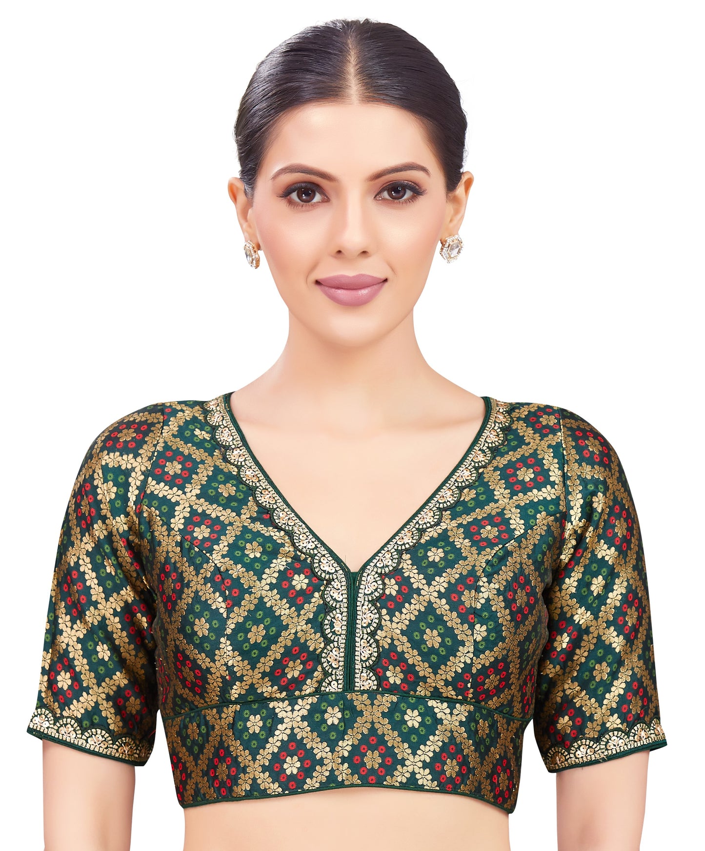 Studio Shringaar Women's Green Blouse (Design 2740)