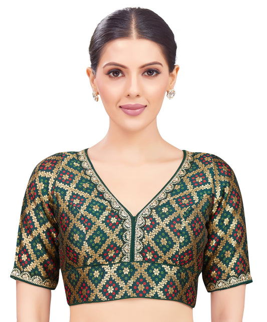 Studio Shringaar Women's Green Blouse (Design 2740)