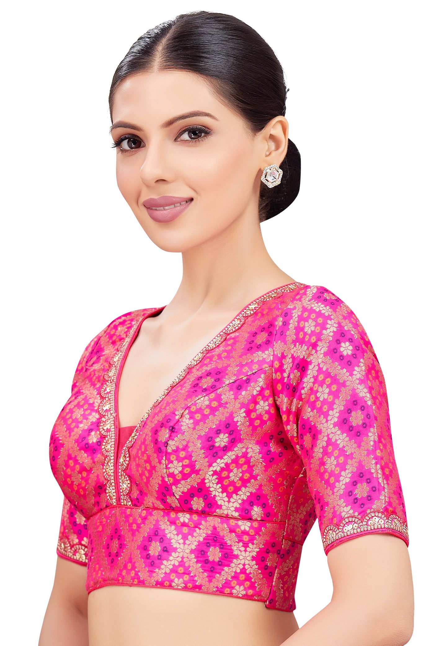 Studio Shringaar Women's Pink Blouse (Design 2740)