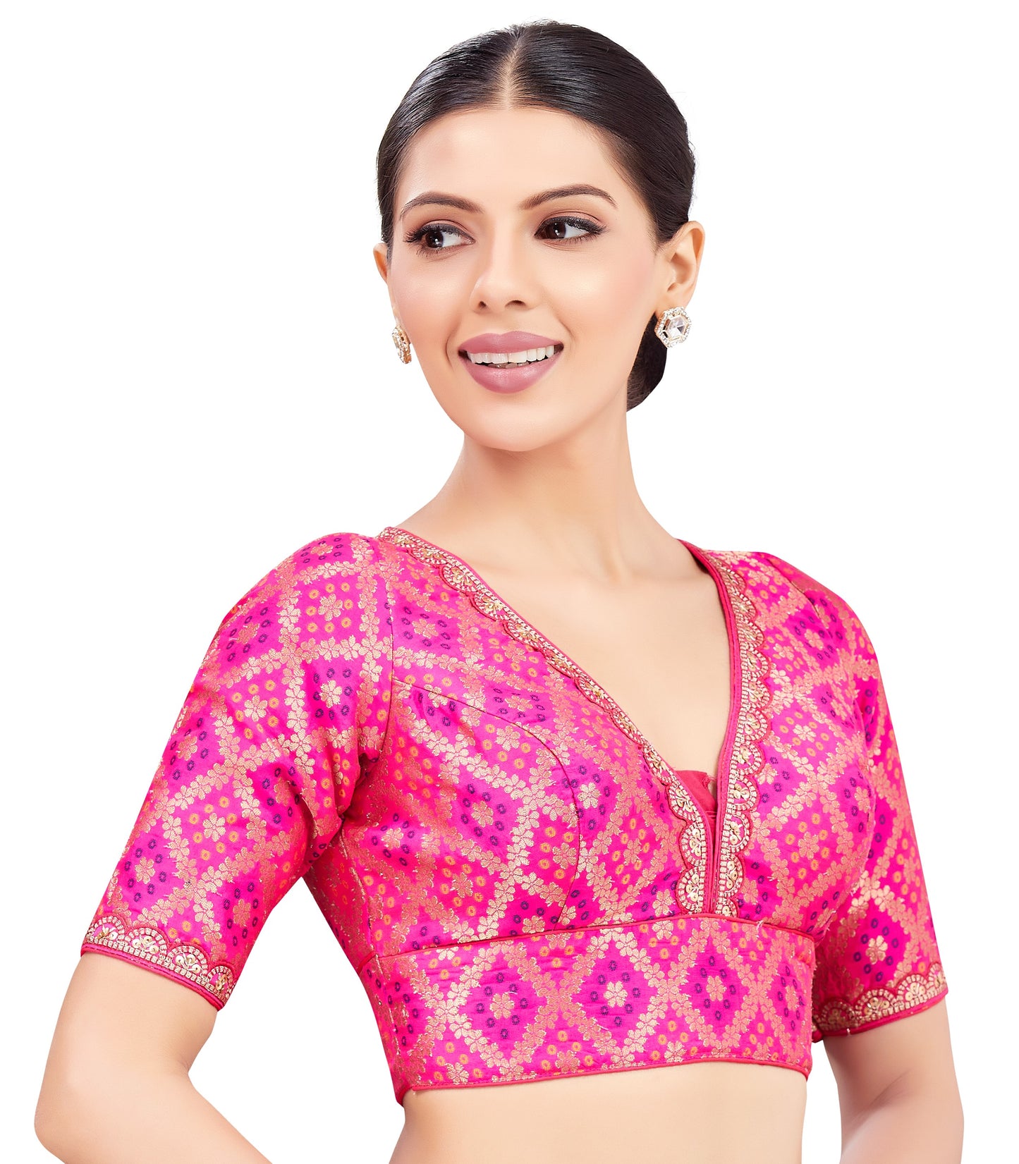Studio Shringaar Women's Pink Blouse (Design 2740)