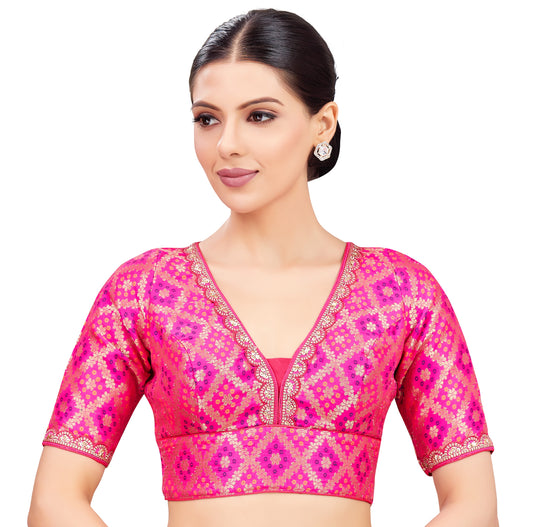 Studio Shringaar Women's Pink Blouse (Design 2740)