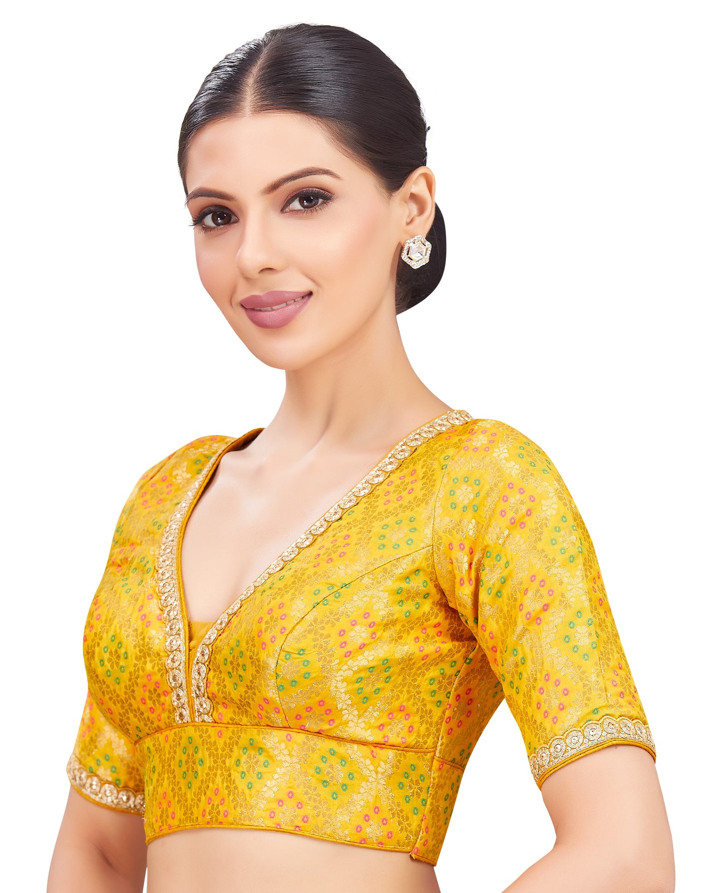Studio Shringaar Women's Yellow Blouse (Design 2740)