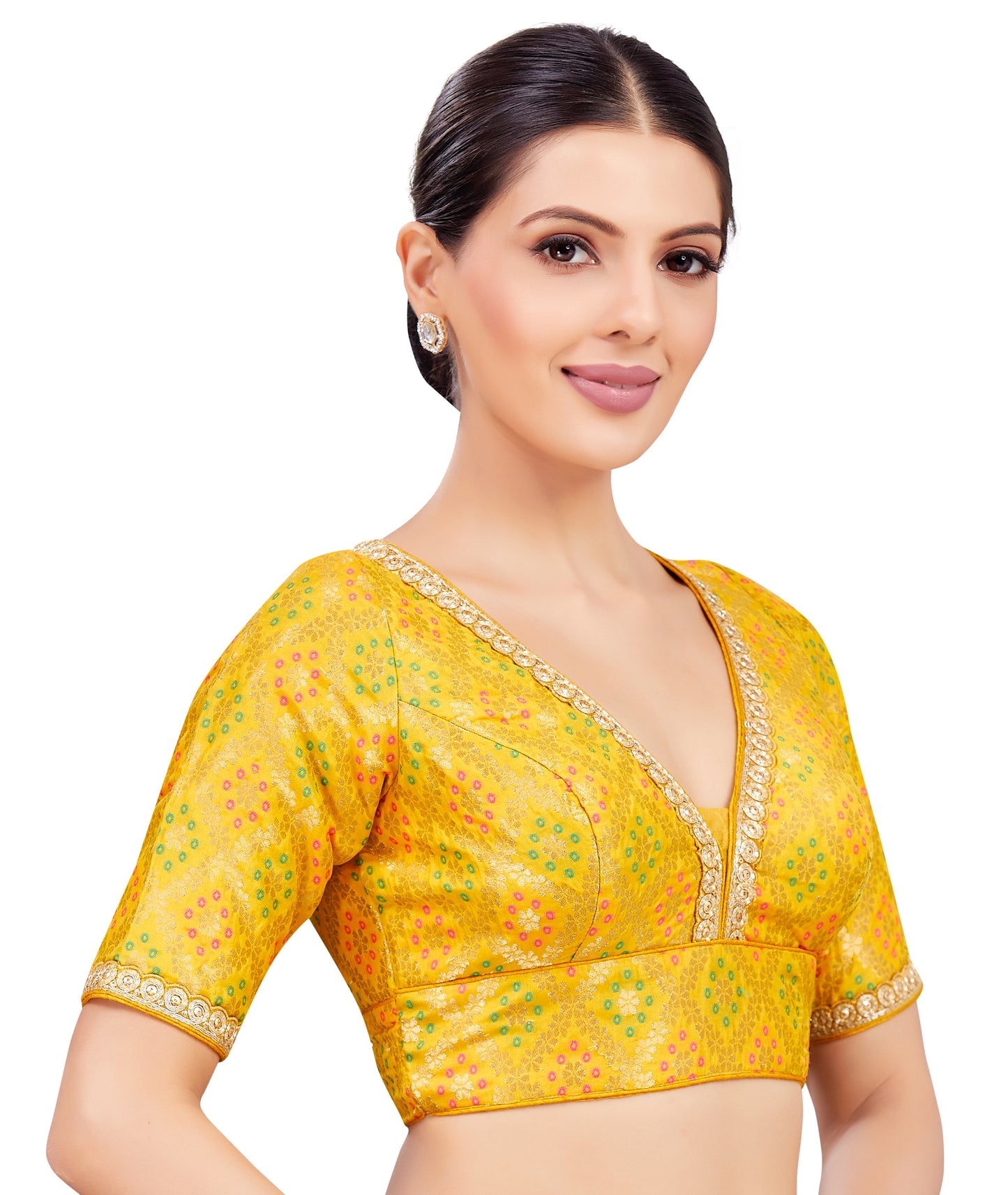Studio Shringaar Women's Yellow Blouse (Design 2740)