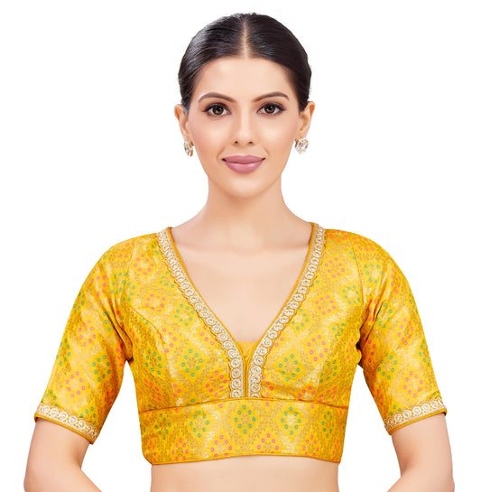 Studio Shringaar Women's Yellow Blouse (Design 2740)