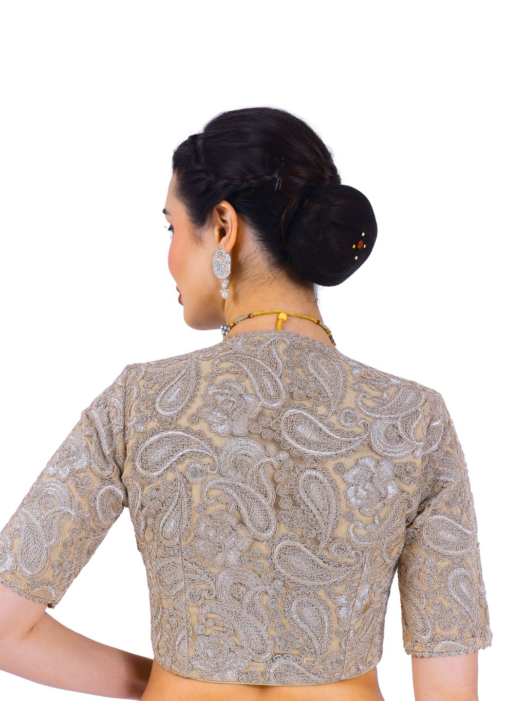 Gul Chandni - Women's Gold Embroidered Viscose Blouse (Design 2742)