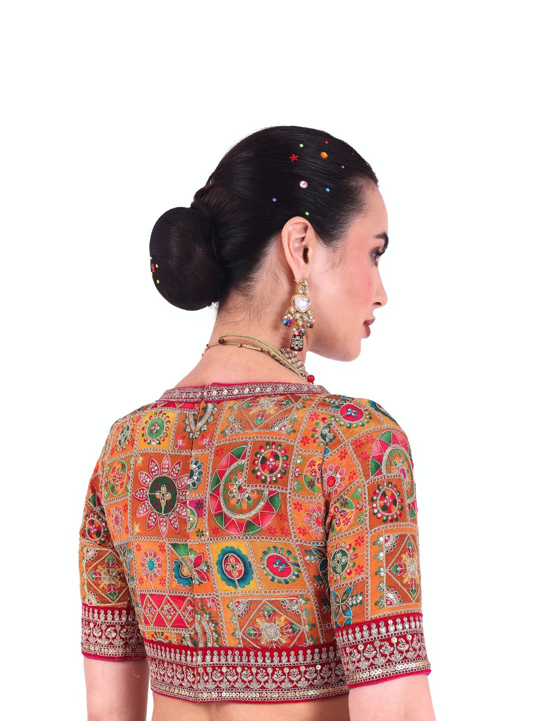 Nargis - Women's Yellow Embroidered Viscose Blouse (Design 2753)