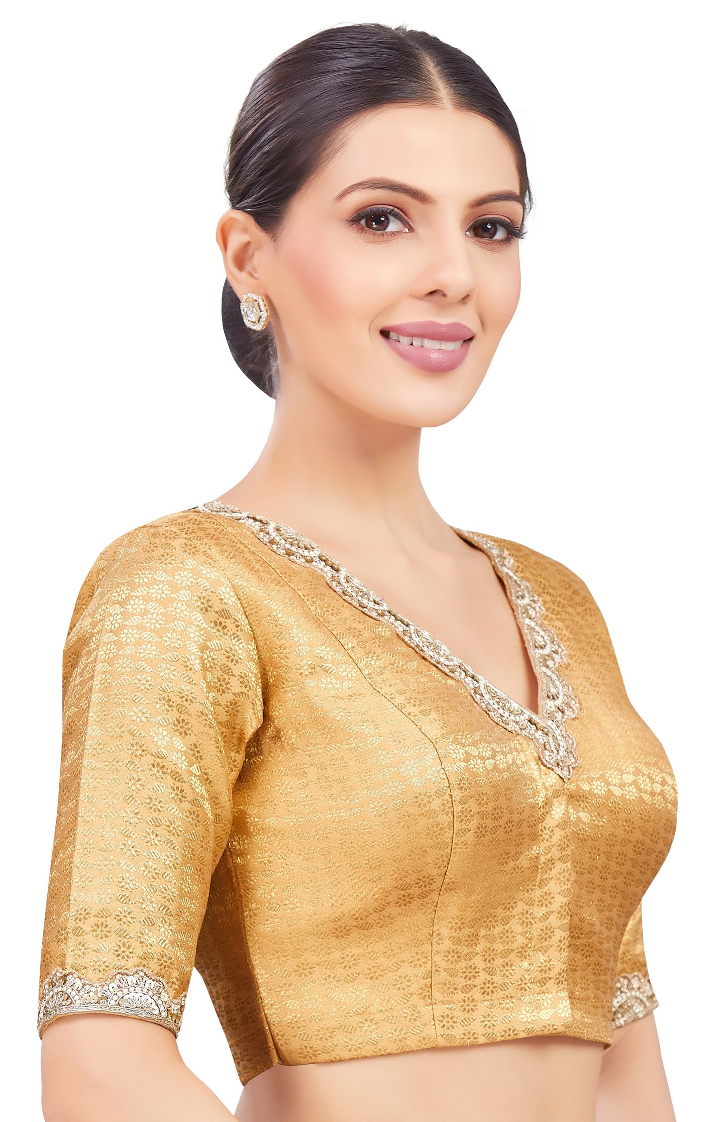 Studio Shringaar Women's Gold Blouse (Design 2758)