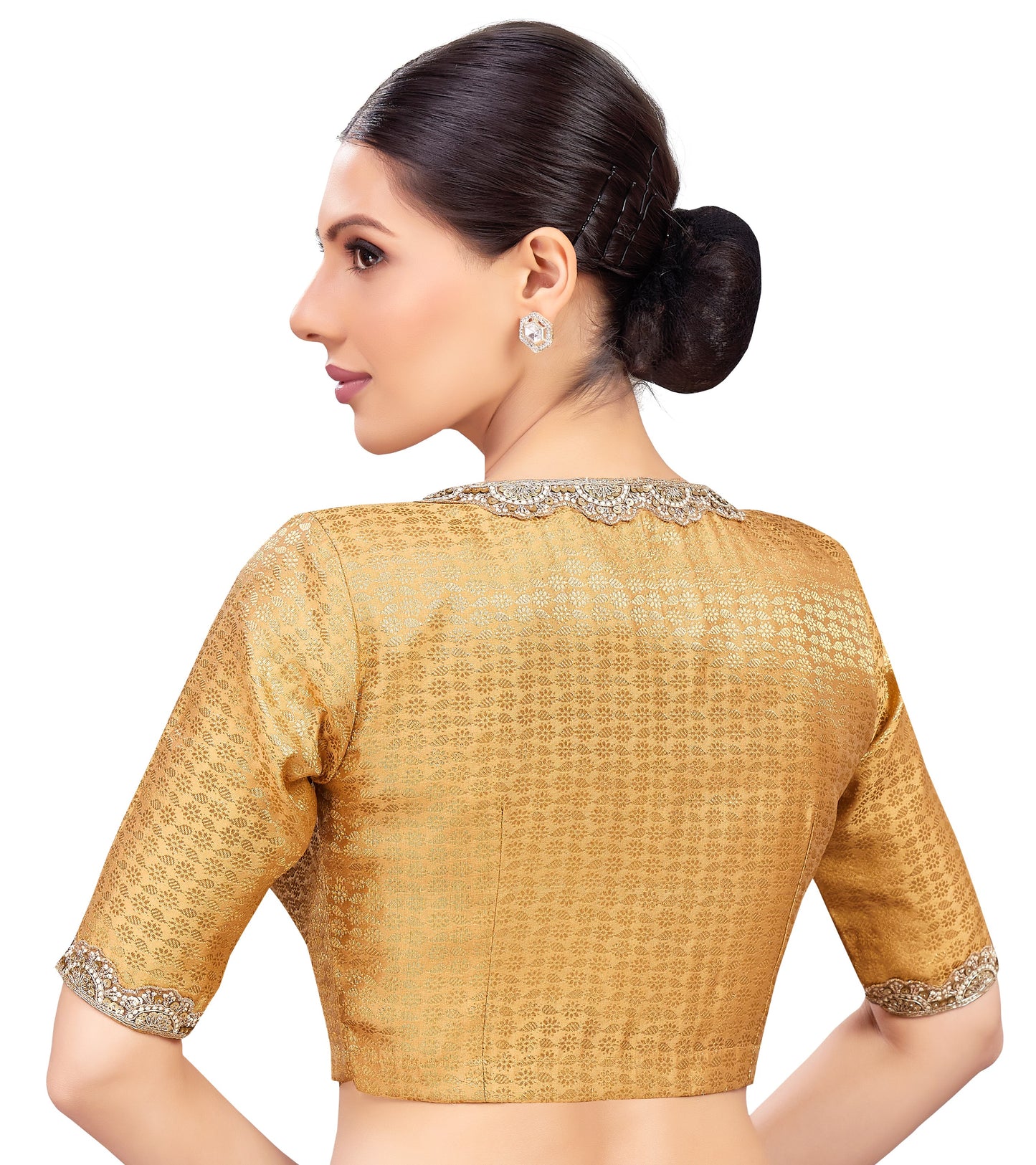 Studio Shringaar Women's Gold Blouse (Design 2758)