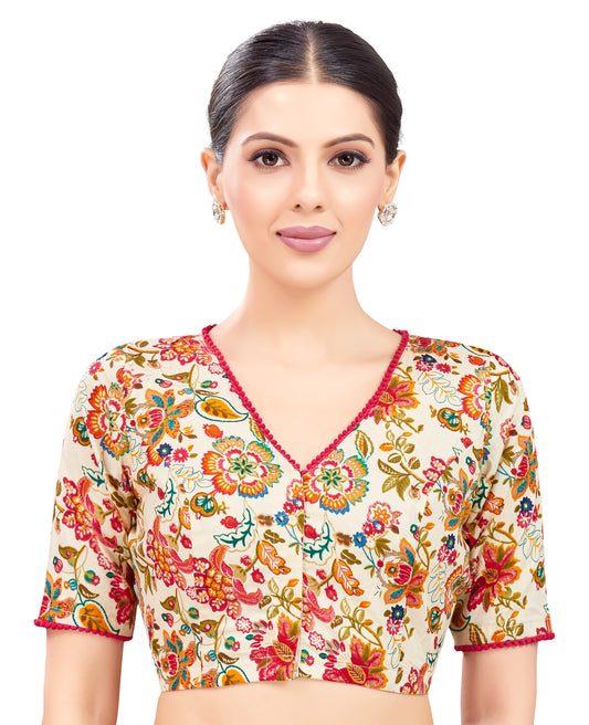 Studio Shringaar Women's Beige Blouse (Design 2762)