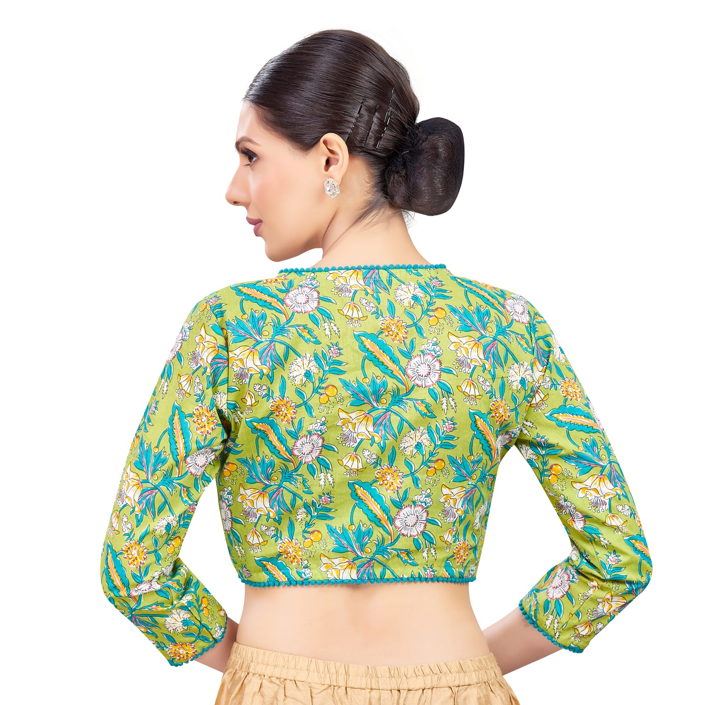 Studio Shringaar Women's Green Blouse (Design 2764)