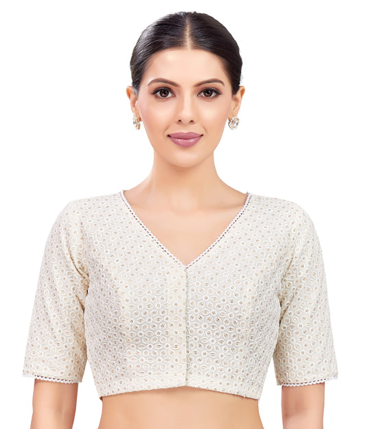Studio Shringaar Women's Off White Blouse (Design 2765)