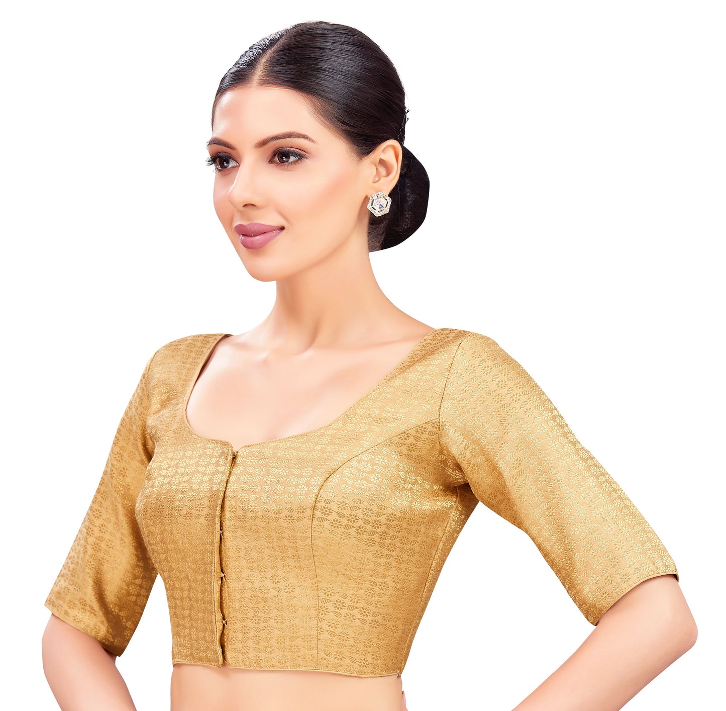 Studio Shringaar Women's Gold Blouse (Design 2767)