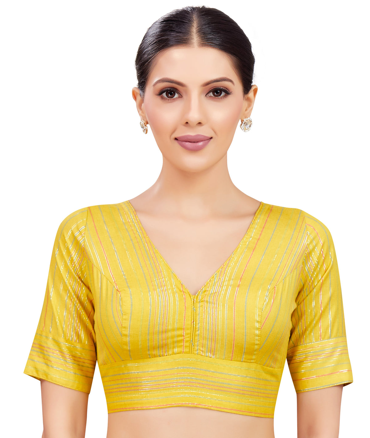 Studio Shringaar Women's Yellow Readymade Blouse (Design 2771)