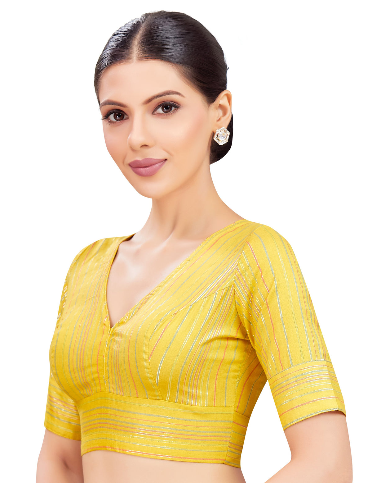 Studio Shringaar Women's Yellow Readymade Blouse (Design 2771)