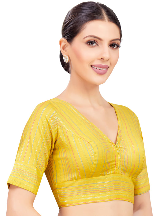 Studio Shringaar Women's Yellow Readymade Blouse (Design 2771)