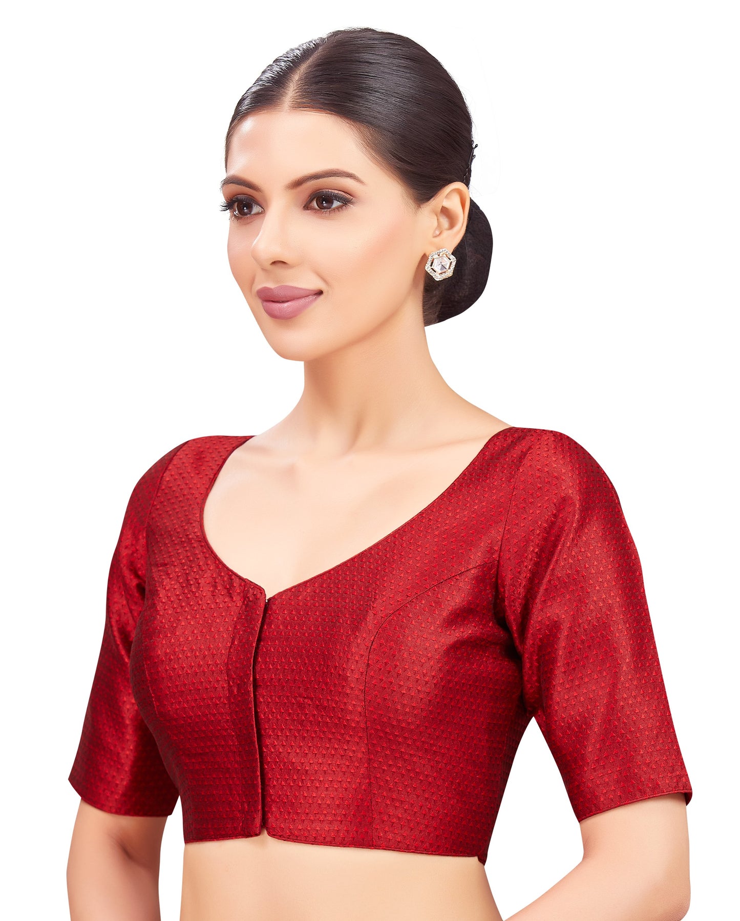 Studio Shringaar Women's Maroon Blouse (Design 2772)