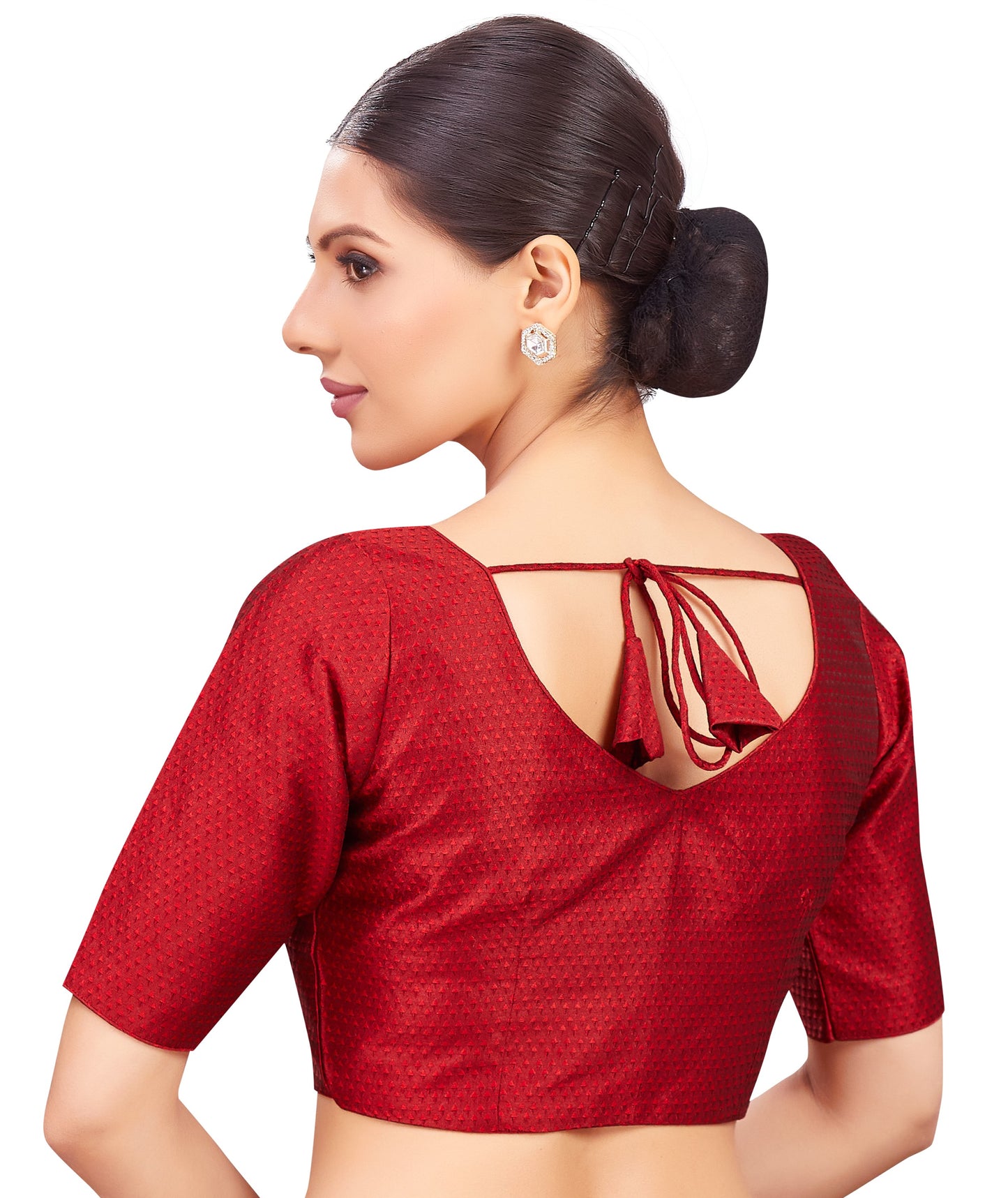 Studio Shringaar Women's Maroon Blouse (Design 2772)