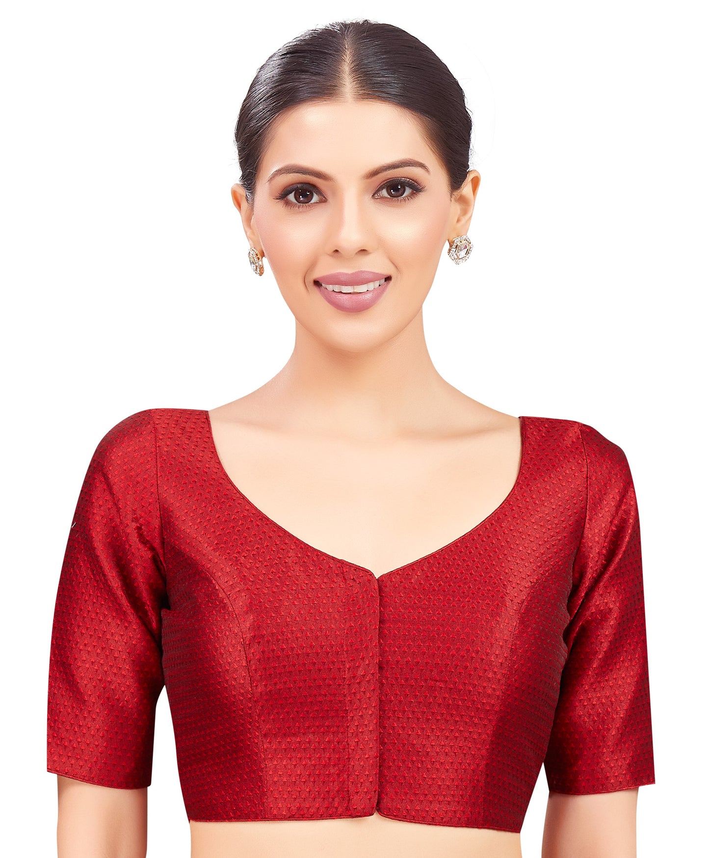 Studio Shringaar Women's Maroon Blouse (Design 2772)