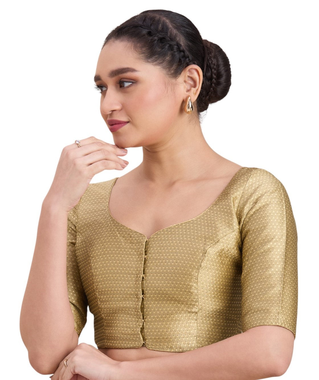 Studio Shringaar Women's Gold Blouse (Design 2772)