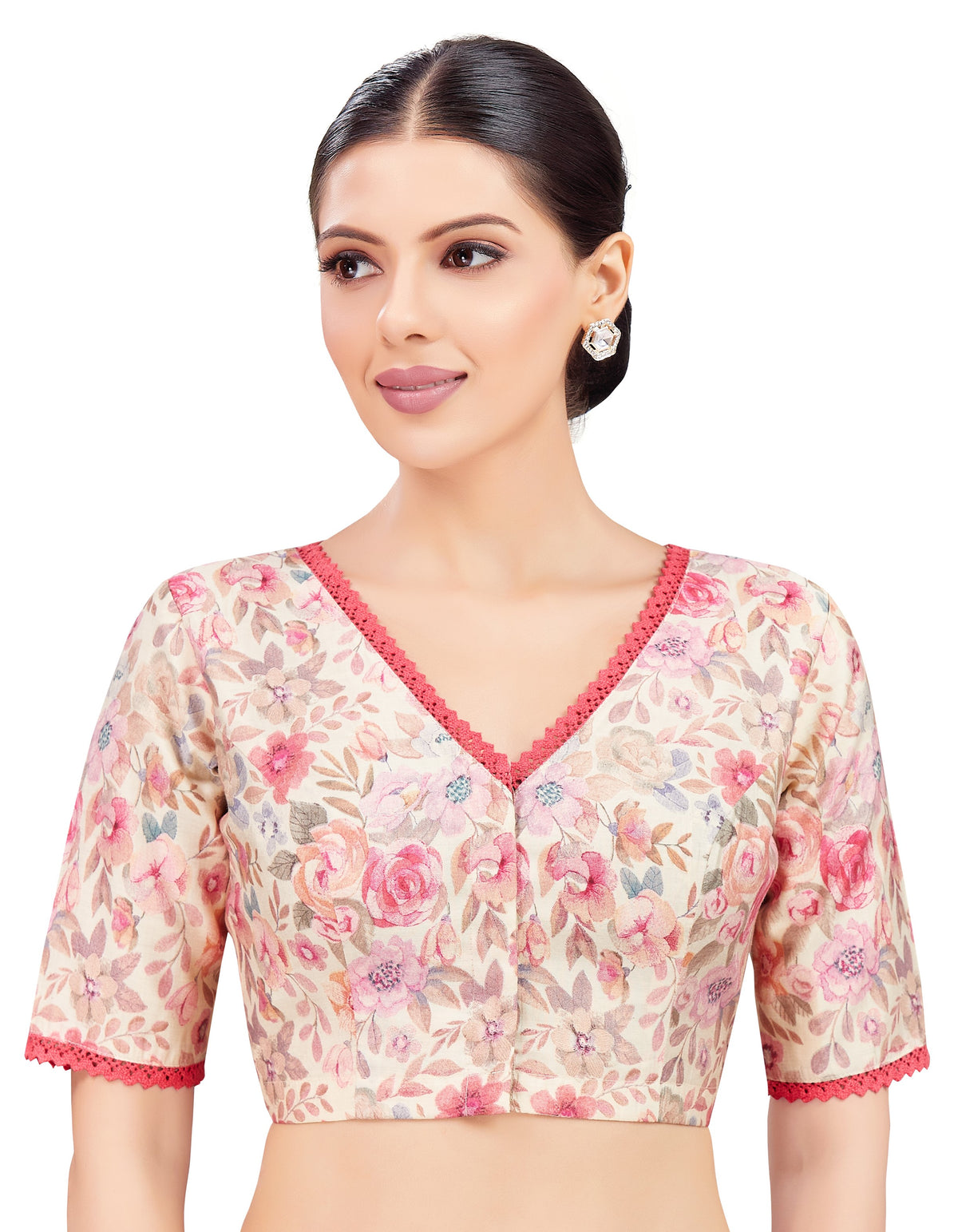 Studio Shringaar Women's Pink Readymade Blouse (Design 2774)