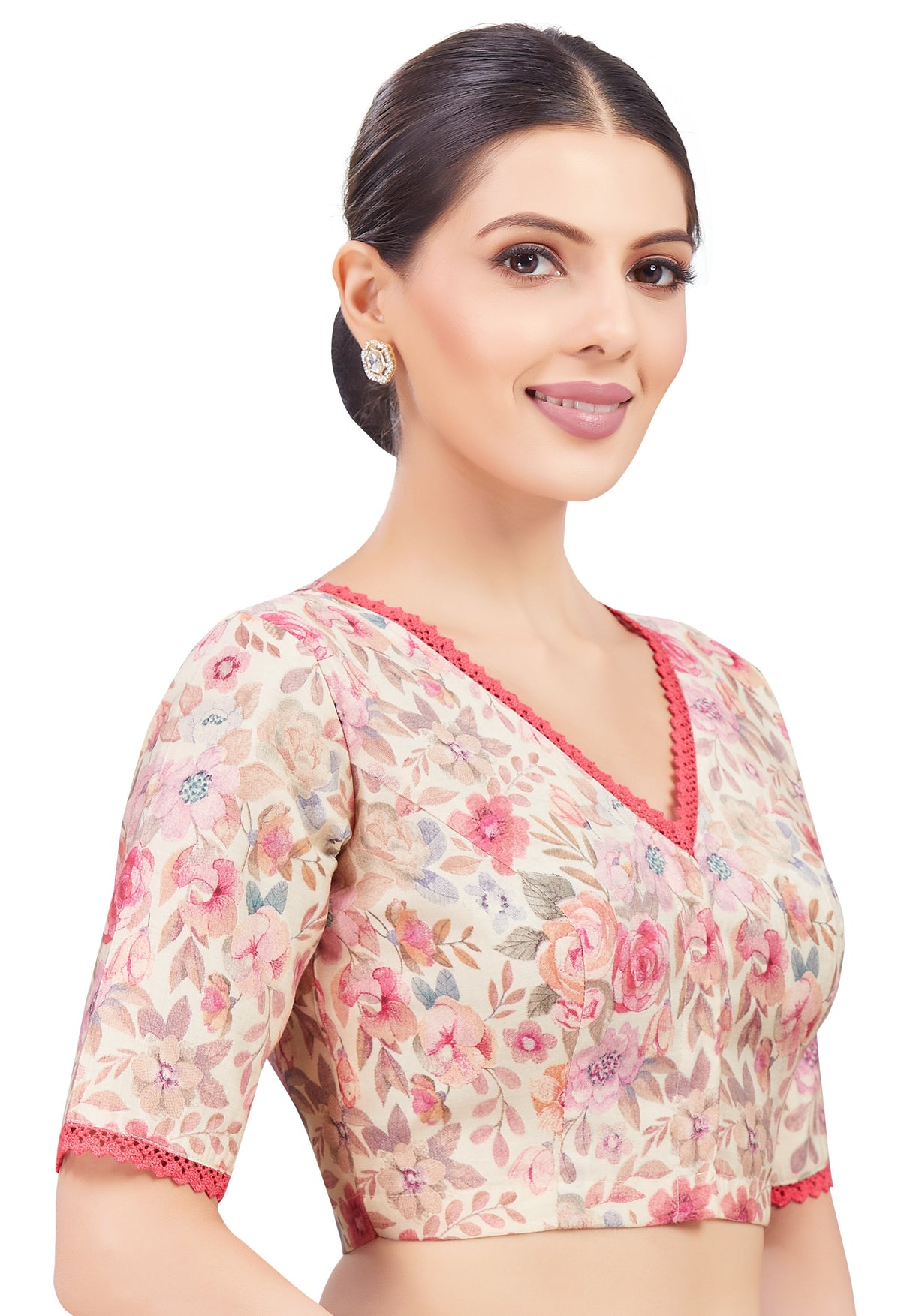 Studio Shringaar Women's Pink Readymade Blouse (Design 2774)