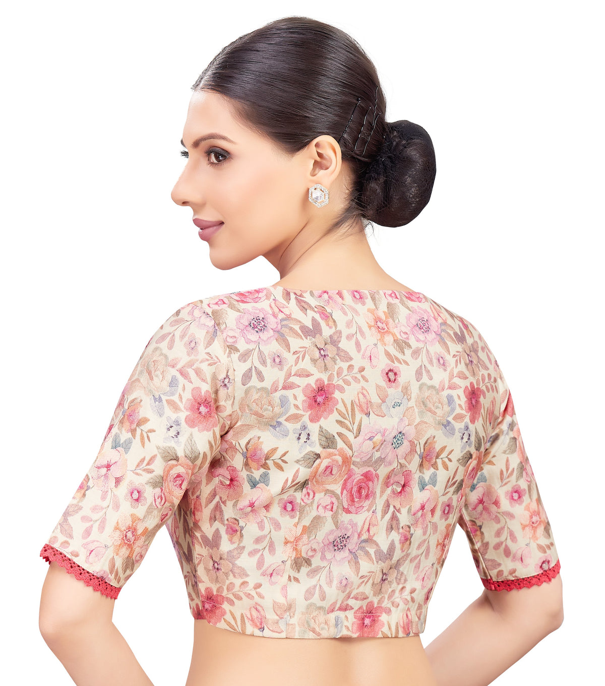 Studio Shringaar Women's Pink Readymade Blouse (Design 2774)