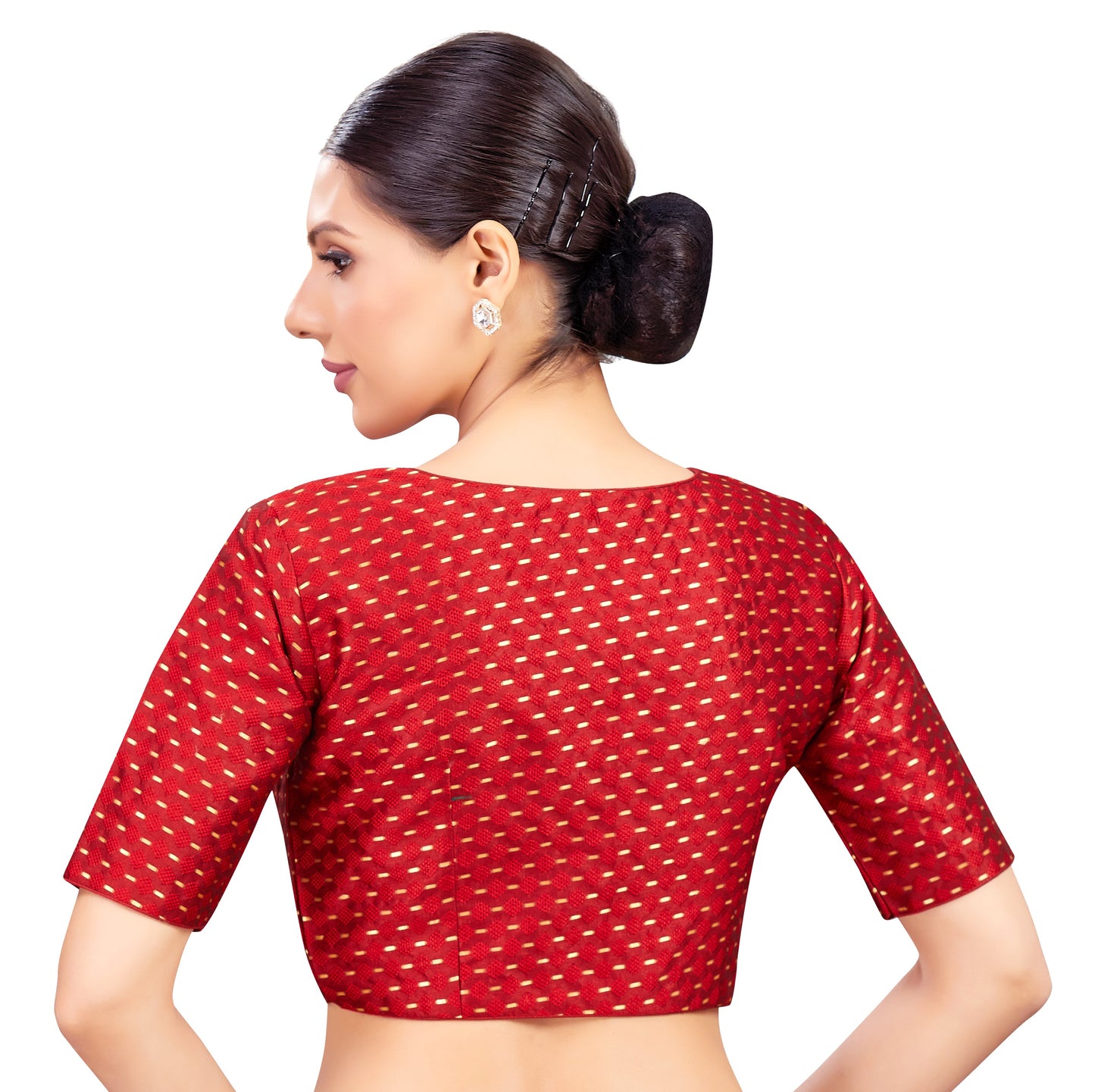 Studio Shringaar Women's Maroon Blouse (Design 2777)