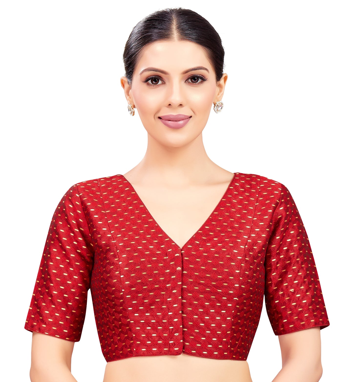 Studio Shringaar Women's Maroon Blouse (Design 2777)