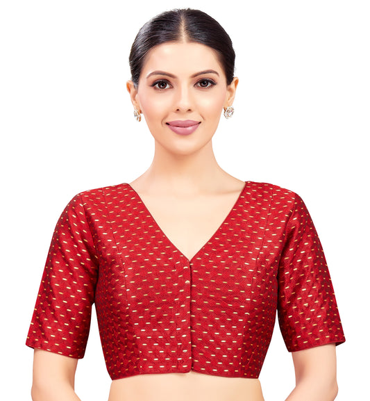 Studio Shringaar Women's Maroon Blouse (Design 2777)