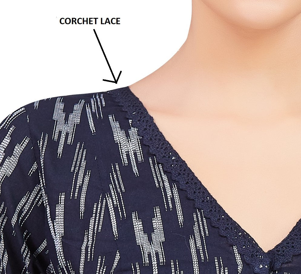 Studio Shringaar Women's Navy Blue Blouse (Design 2782)