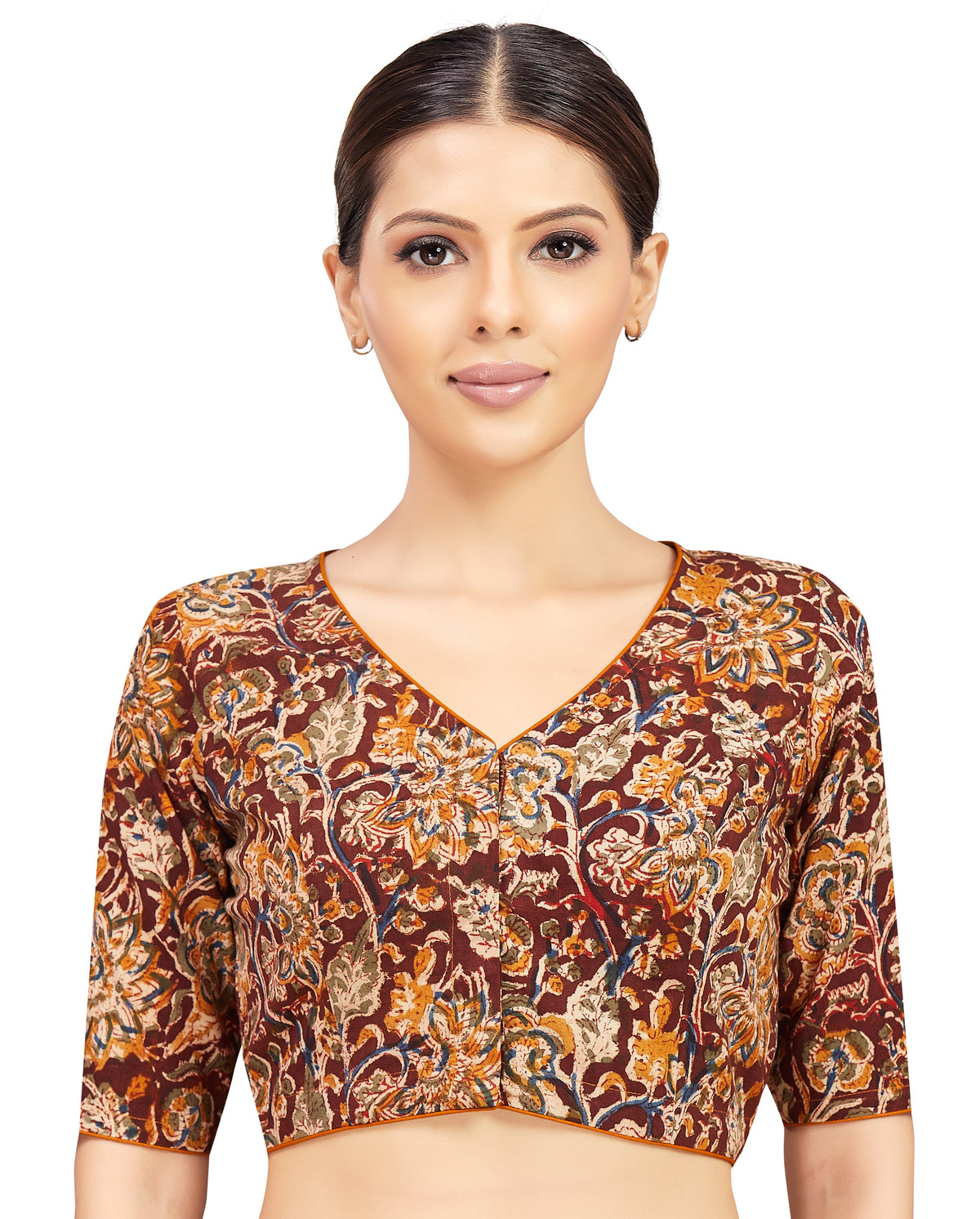 Studio Shringaar Women's Brown Readymade Blouse (Design 2792)