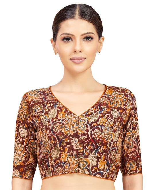 Studio Shringaar Women's Brown Readymade Blouse (Design 2792)