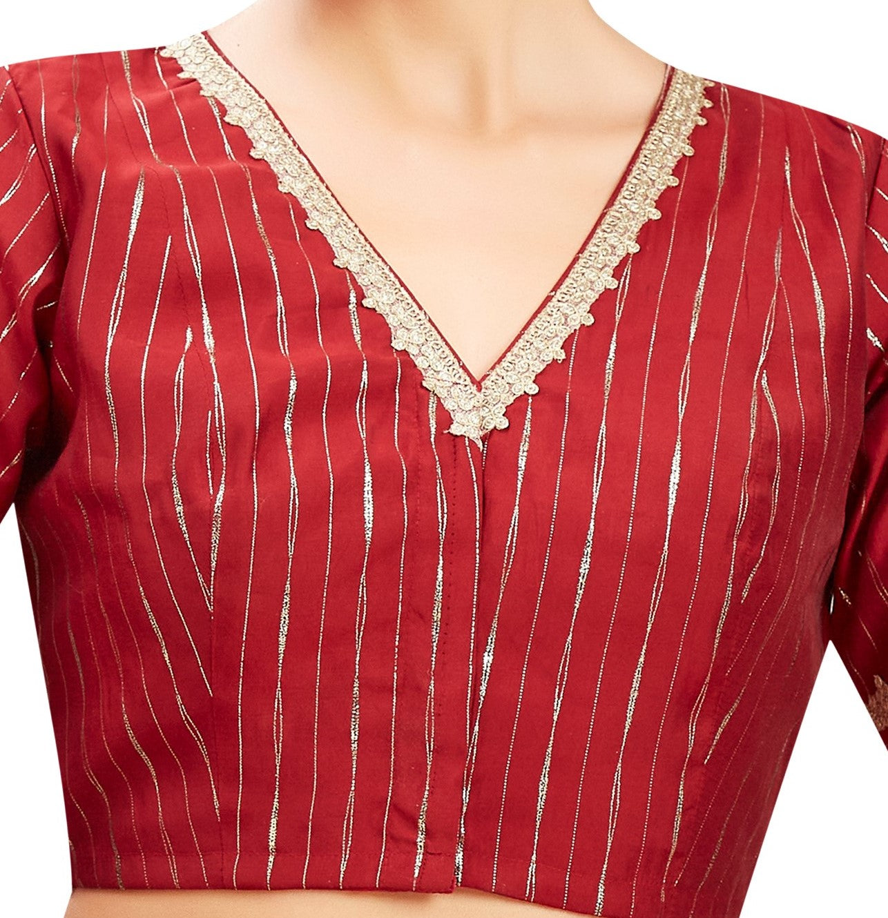 Studio Shringaar Women's Maroon Blouse (Design 2809)