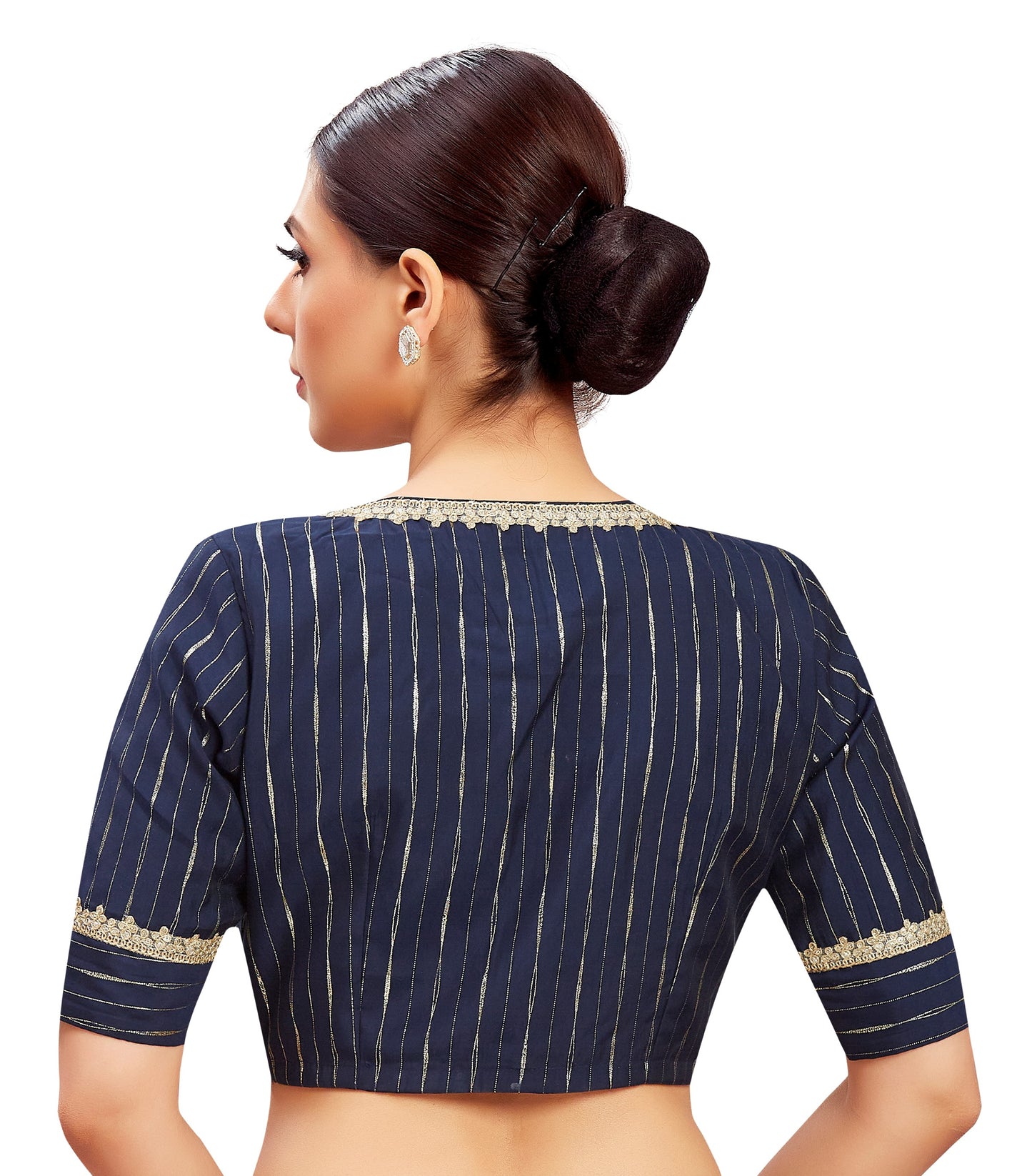 Studio Shringaar Women's Navy Blue Blouse (Design 2809)