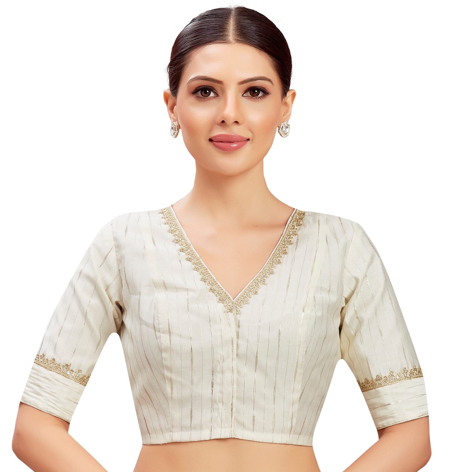 Studio Shringaar Women's Off White Blouse (Design 2809)