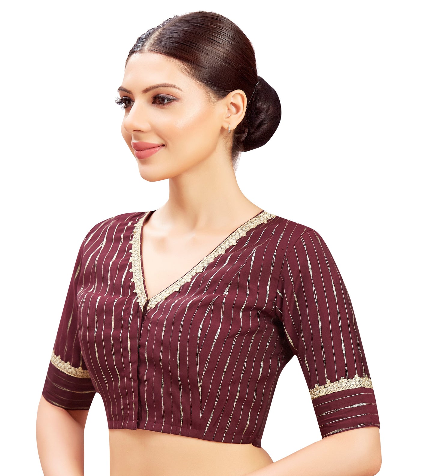 Studio Shringaar Women's Wine Blouse (Design 2809)