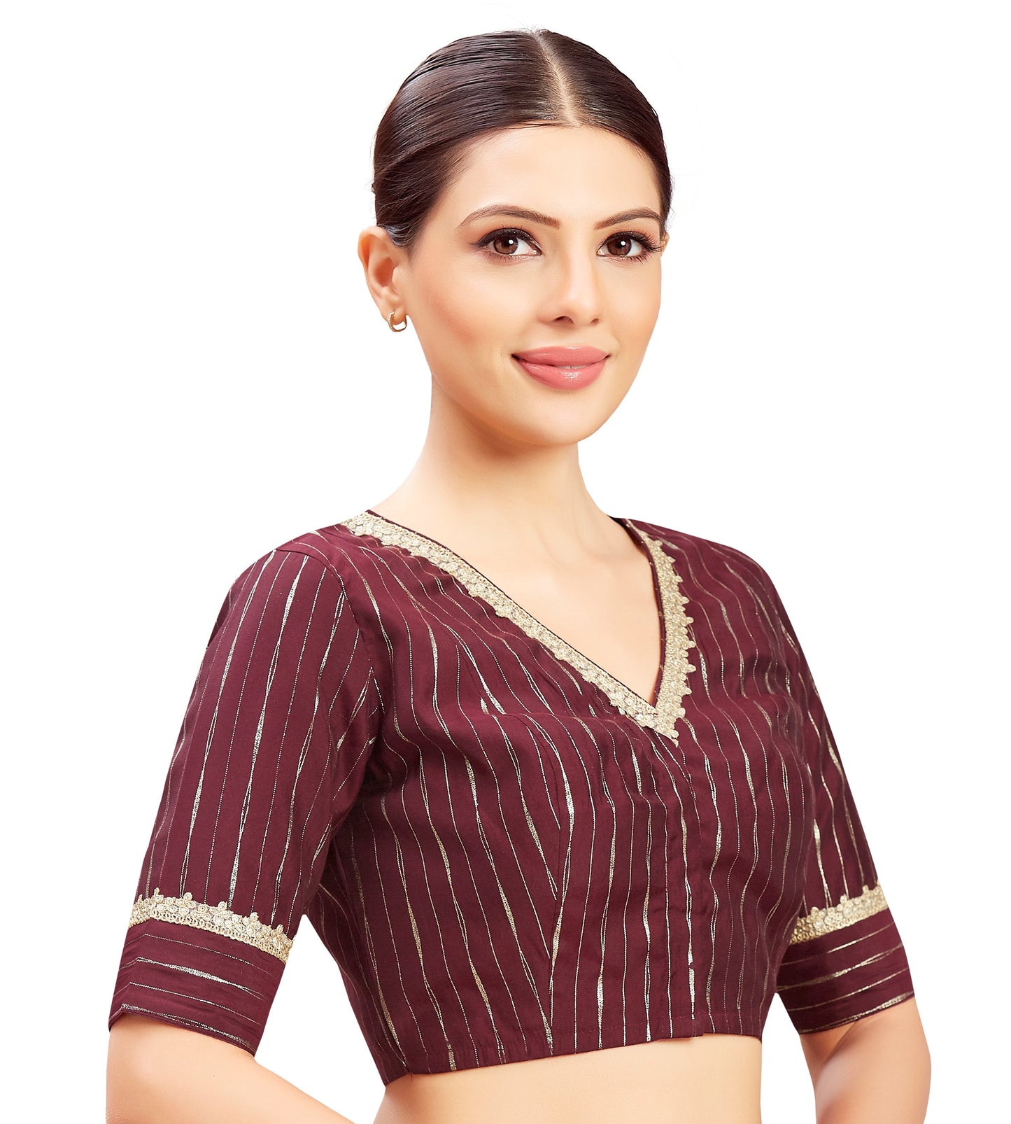 Studio Shringaar Women's Wine Blouse (Design 2809)