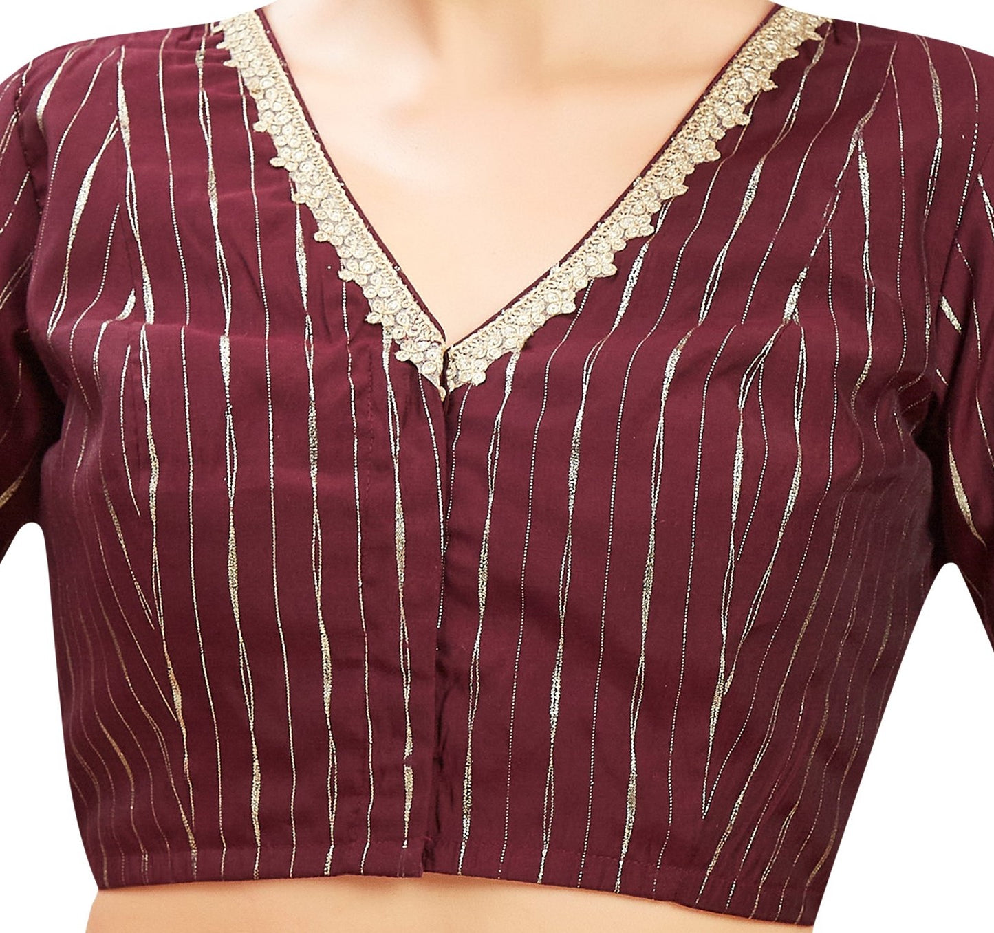 Studio Shringaar Women's Wine Blouse (Design 2809)