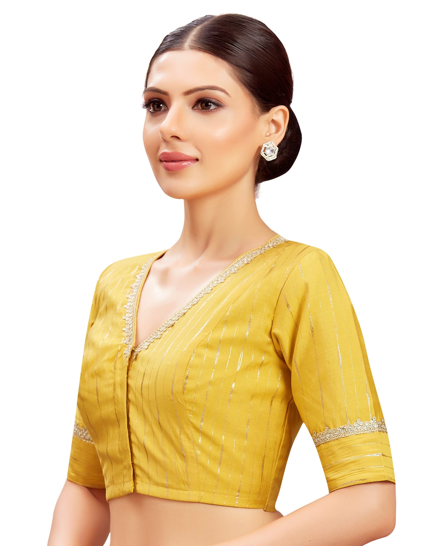 Studio Shringaar Women's Yellow Blouse (Design 2809)